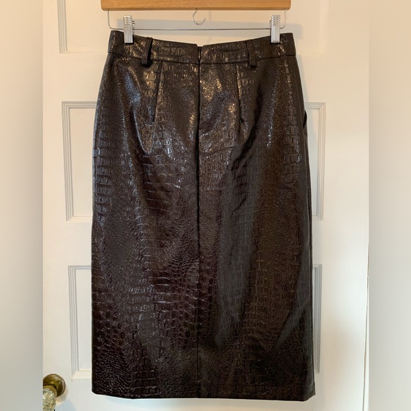 Rachel Comey X Target Faux Leather Textured Pencil Skirt Chicory Coffee Size 4 - Picture 7 of 15